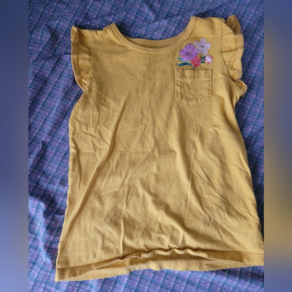 Carter's Yellow Tee with Floral Accent
